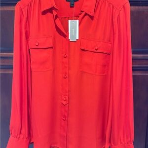 J. Crew Vibrant Red Blouse